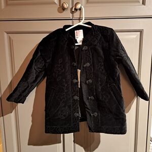 Old Navy girls size 4T black velveteen coat, New